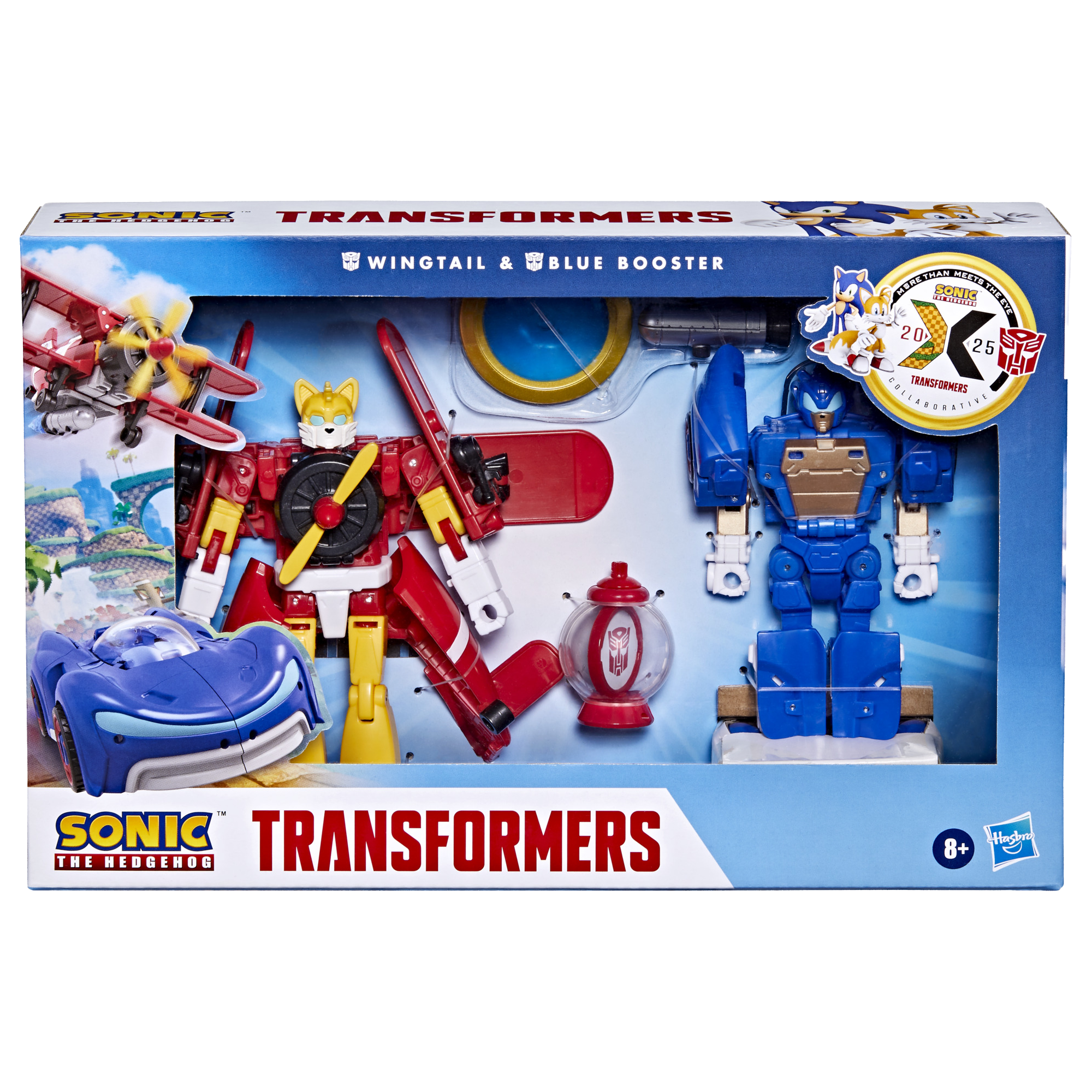 Transformers Collaborative Sonic the Hedgehog x Transformers Wingtail and Blue Booster Action Figures